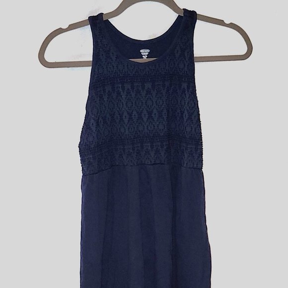 Old Navy Other - Lace Top Navy Blue Hi-Low Racer Back Dress